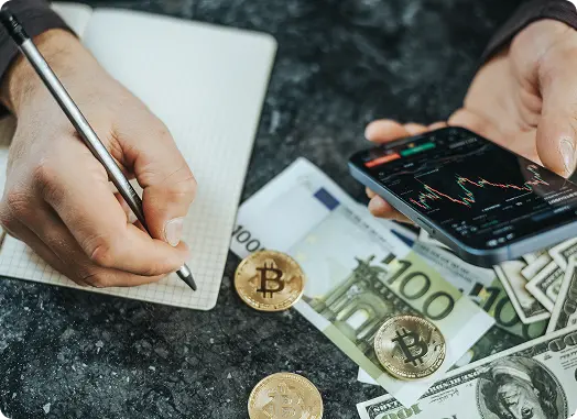 Trading crypto Immediate Growth sur smartphone