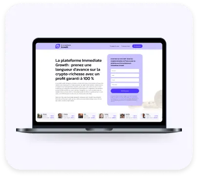Page inscription plateforme Immediate Growth